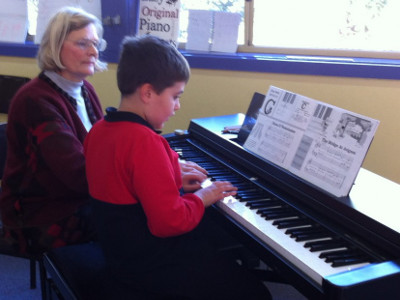 Students playing piano